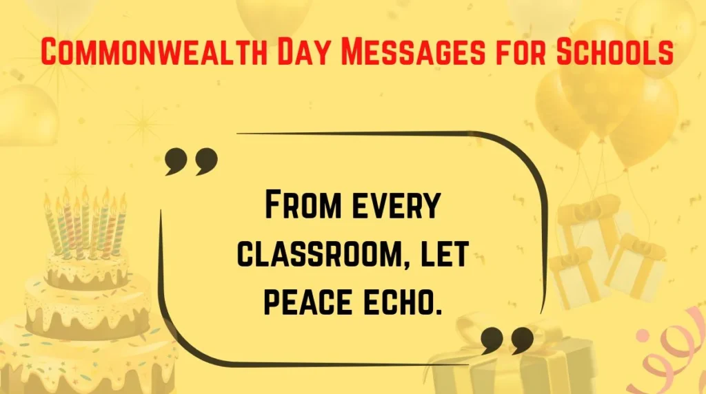 Commonwealth Day Messages for Schools