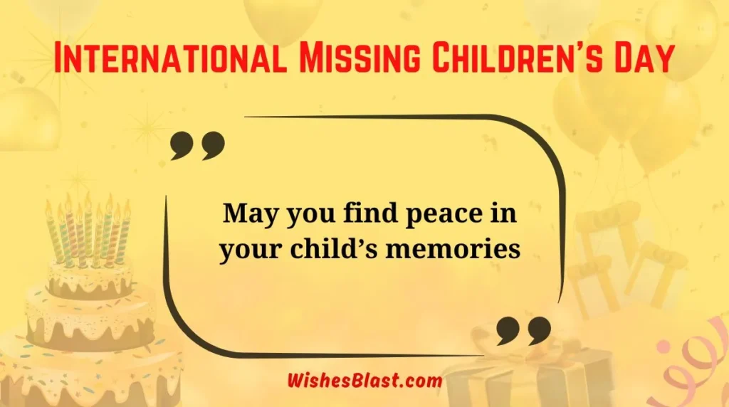 International Missing Children’s Day