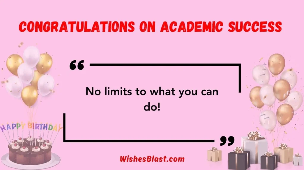 Congratulations on Academic Success