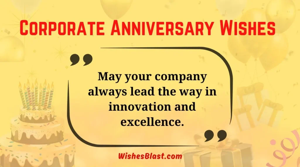 Corporate Anniversary Wishes