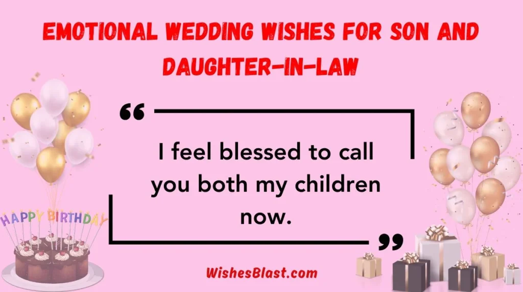 Emotional Wedding Wishes for Son and Daughter-in-Law