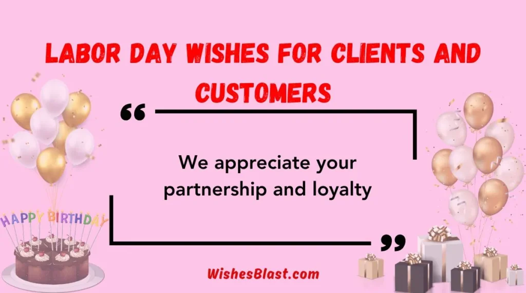 Labor Day Wishes for Clients and Customers
