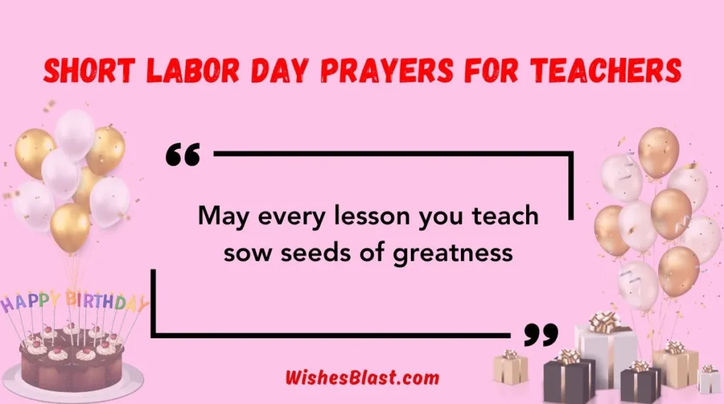 Short Labor Day Prayers for Teachers