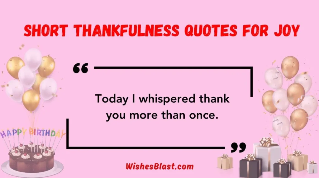Short Thankfulness Quotes for Joy