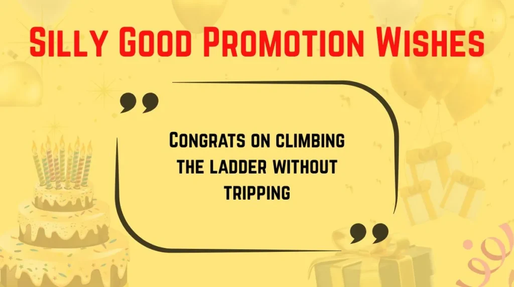 Silly Good Promotion Wishes