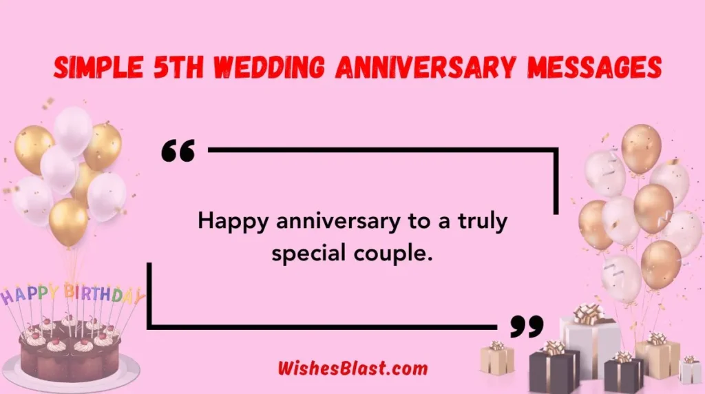  Simple 5th Wedding Anniversary Messages
