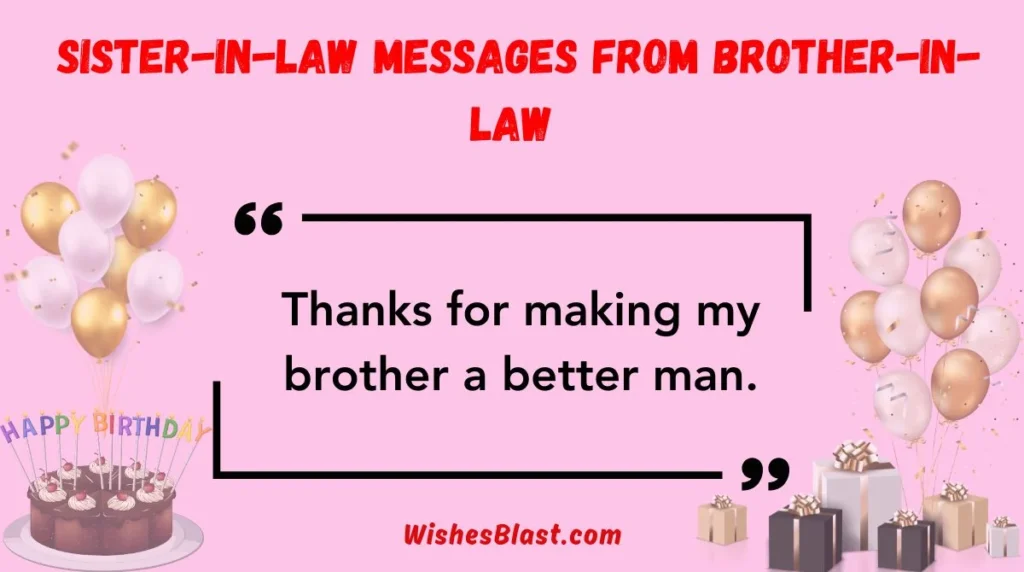 Sister-in-Law Messages from Brother-in-Law