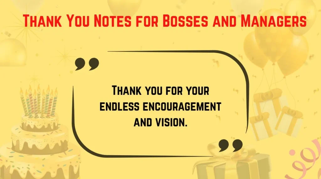 Thank You Notes for Bosses and Managers